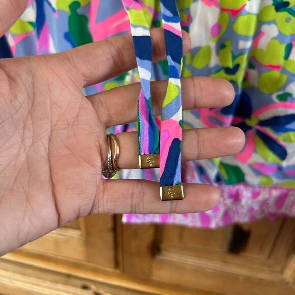 Lilly Pulitzer‎ XXS Shorts Blue Pink Green Floral Pockets Drawstring - Picture 4 of 11